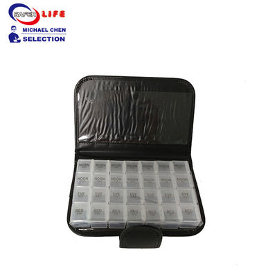 Wallet Pocket Pill Dispenser Box Case Organizer Container Medicine PU Cover 28 Compartments