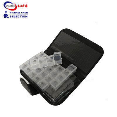 Wallet Pocket Pill Dispenser Box Case Organizer Container Medicine PU Cover 28 Compartments