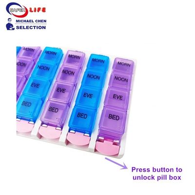 28 compartments Pill case promotional gifts pill box button children