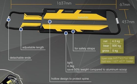 Carbon Fiber Portable Scoop  Detachable Foldable  Light-Weight First Aid Ambulance Patient Transport Separation  Stretcher