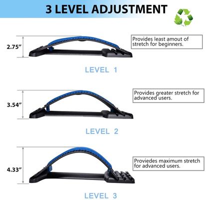 Back Stretcher Lumbar Back Pain Relief Device Multi-Level Back Massager Lumbar Pain Relief for Herniated
