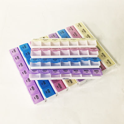 Wholesale 7 days 28 compartment pill case weekly pill box case