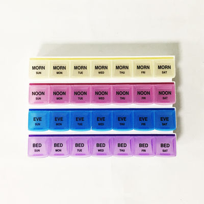 Wholesale 7 days 28 compartment pill case weekly pill box case