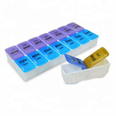 Pill box weekly Food Grade 14 case medicine box Plastic Pill Organizer 7 days pill box detachable