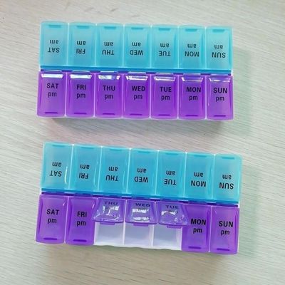 Pill box weekly Food Grade 14 case medicine box Plastic Pill Organizer 7 days pill box detachable