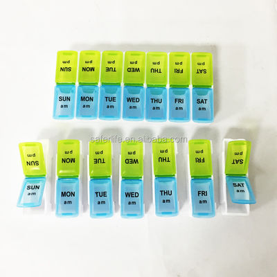 Pill box weekly Food Grade 14 case medicine box Plastic Pill Organizer 7 days pill box detachable