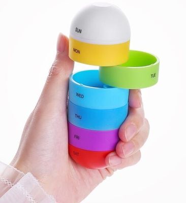 Fashionable pill storage box with 7 compartments for 7 days