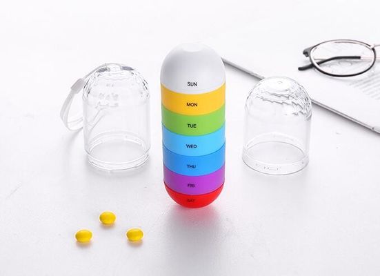 Fashionable pill storage box with 7 compartments for 7 days