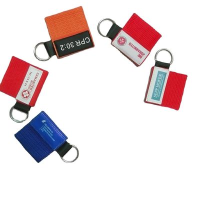 Training First Aid CPR Face Shield Key chain bag pouch different color customize logo CPR face shield kit Promotional Gift