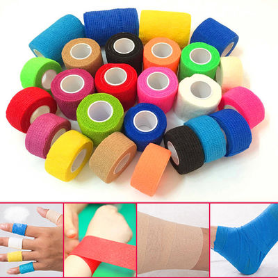 Colorful Sport Athletic Elastic Bandage Self Adhesive Wrap Tape Ankle Knee Arthrosis Cheap child pet cohesive bandage tape