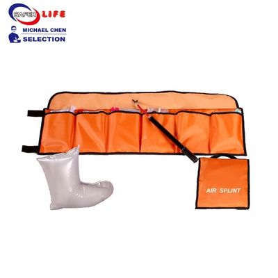 Medical first aid set of 6 inflatable plastic splint air filled