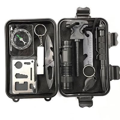 Wholesale outdoor travel survival kit first aid set emergency supplies SOS box for hiking camping gear equipment