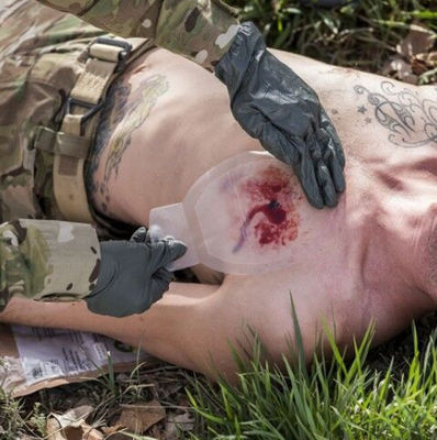 Army Ifak Chest Seal Bandages Occlusive Dressing Emergency First Aid Wound Sticker