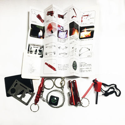 SOS outdoor Multi tool tin metal case camping survival Kit 8 Pieces set survival tools