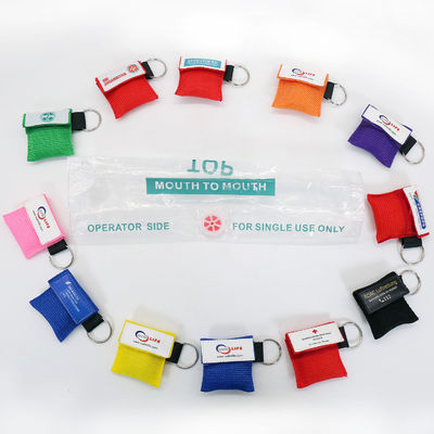 Mini Cpr Barrier Mask Keychain Face Shield Nylon Bag Mouth To Mouth Personalized 20x30cm