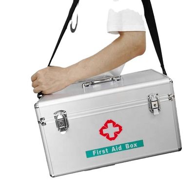 Aluminium Shoulder Strap Emergency Medical Supplies Box Workshop metal First Aid Box