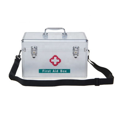 Aluminium Shoulder strap Emergency Medical Supplies box workshop metal First Aid box Storage case  with lock