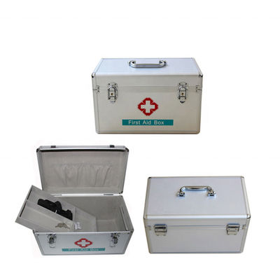 Aluminium Shoulder strap Emergency Medical Supplies box workshop metal First Aid box Storage case  with lock