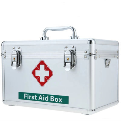 Aluminium Shoulder strap Emergency Medical Supplies box workshop metal First Aid box Storage case  with lock
