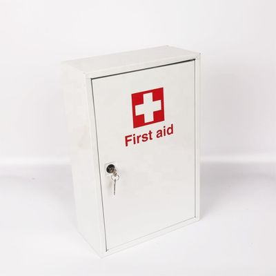 Public Multi Size Strong Structure Compartment Medical Metal First Aid Kit Box Wall- Mounted Workplace Cabinet With Lock