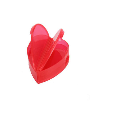 Can rotation Cute Heart shape pill box with four compartments  and can changed it with oval shape  pill holder