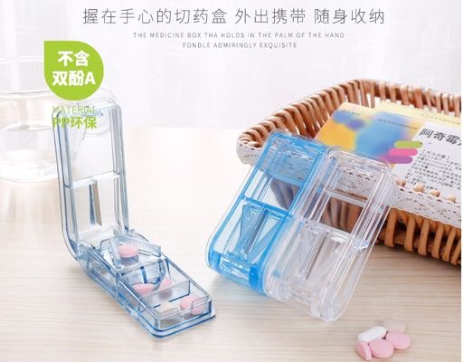 Promotional  pill case &pill cutter with three  compartment for home care pill splitter
