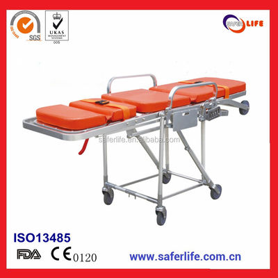 2017 For Sell Multifunctional Folding Hospital Gurney Emergency Aluminum Automatic Loading Ferno Stretcher