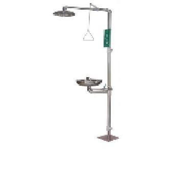 polished stainless steel Laboratory Emergency Shower Eye Washer eyewash station