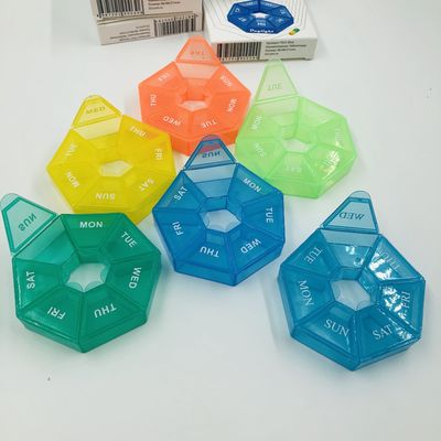 Portable 7 Day Pill Box with Separate Compartments Pill Case to Hold Medication/Vitamins/Fish Oil and Supplements