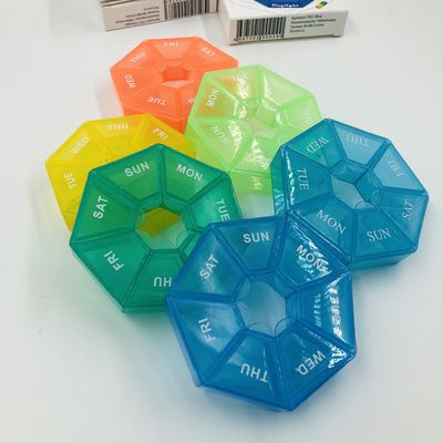 Portable 7 Day Pill Box with Separate Compartments Pill Case to Hold Medication/Vitamins/Fish Oil and Supplements