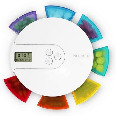 New Design Dispenser Electronic Smart Box Portable Travel Small Pill Container with 4 Groups Alarm Reminders