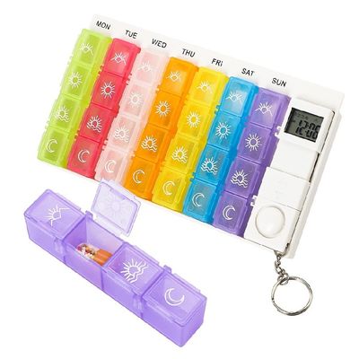 Hot Selling Electronic Smart Box Medicine Case 7Day 4 Times A Day Weekly Pill Dispenser Four groups of reminder alarms