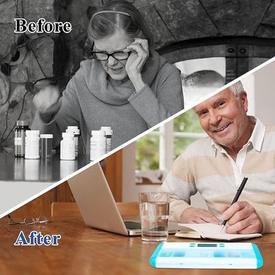 electronic dispenser ma cb pill case timer Automatic Pill Dispenser with LED Electronic Timing Reminder and Smart Vibrating