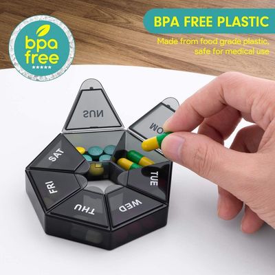 Hot Selling Counter Water Cute 7Days Box Organizer Weekly Travel Monthly Pills Cases Container