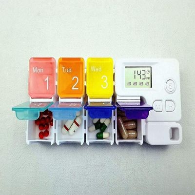 Promotion bottle timer lock dispenser timing alarm travel for self-timer weekly organizer electronics pill box 7 day