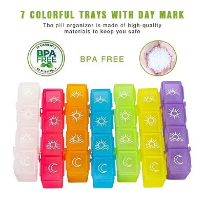 Factory direct sale bottle electronics timing box alarm dispenser pill timer 4 Times a Day 7 Day Pill Box 28 pc