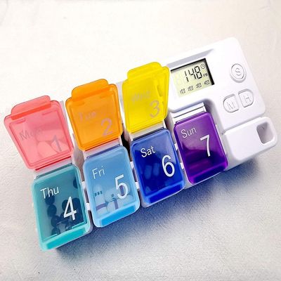 Top fashion medication box dispenser electronic medicine 7day pill case timer/alarm reminder