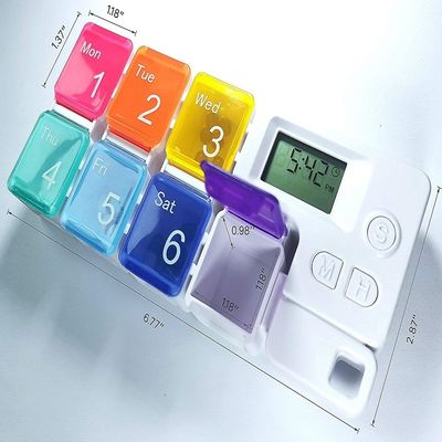 Top fashion medication box dispenser electronic medicine 7day pill case timer/alarm reminder