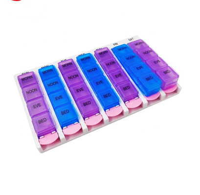 Weekly pill box 28 pill storage cases smart pill box organizers 4 cases MORN NOON EVE BED  detach button medicine case