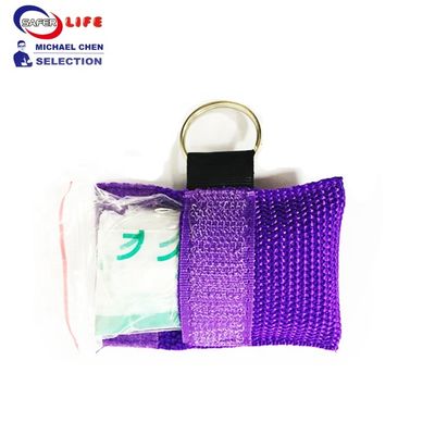 CE Approved Stock disposable cpr face shields mask with PE pouch for first aid emergency device product