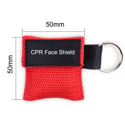 CE Approved Stock disposable cpr face shields mask with PE pouch for first aid emergency device product