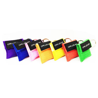 CE Approved Stock disposable cpr face shields mask with PE pouch for first aid emergency device product
