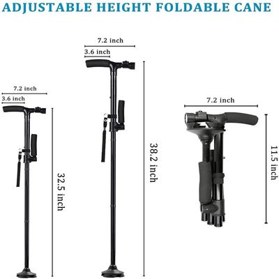 2016 wholesale folding cane free adjustable walking cane with LED light