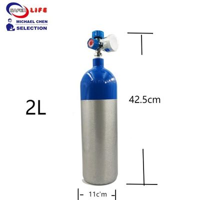 2L First Aid Equipment Supplies Medical Aluminum Cylinder Oxygen Tank Bottle Container