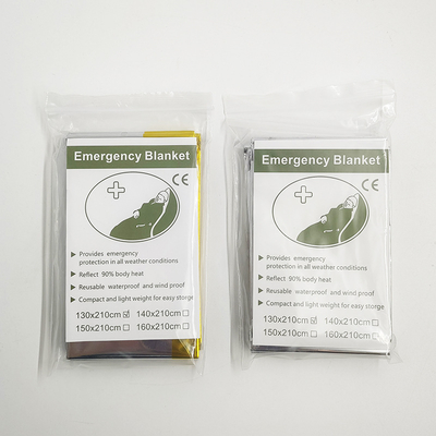 Emergency Blanket 160x210cm PET Film Gold Silver Survival First Aid