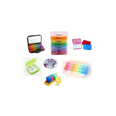 Custom Plastic Pill Box 10x10x3.5cm with Removable Grid