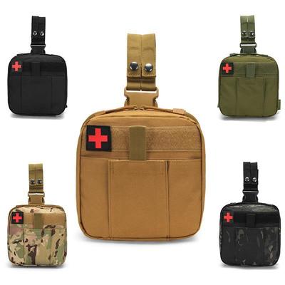 Tactical Leg Bag MOLLE Accessory with Oxford Material Barrel-shaped Design and Zipper Closure for Outdoor Sports