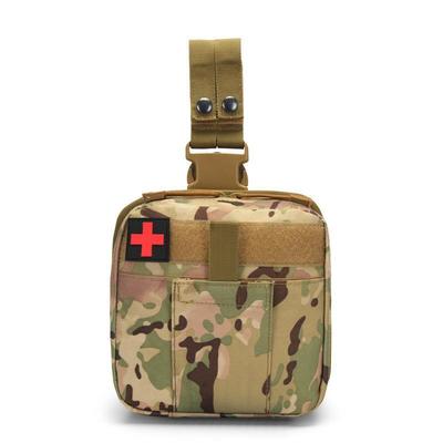 Tactical Leg Bag MOLLE Accessory with Oxford Material Barrel-shaped Design and Zipper Closure for Outdoor Sports