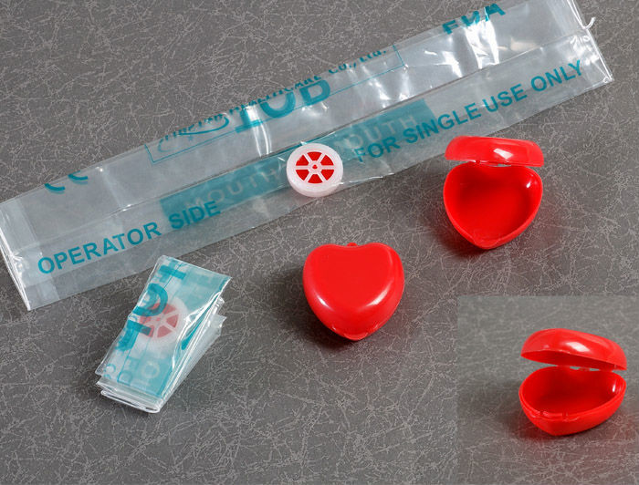 Heart Sheild Module Heart shape first aid shield Promotional gift Cardiopulmonary CPR in ...