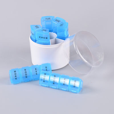 Hot selling Cylndrical Weekly Pill Box Colorful Medicine Pill Case Organizer